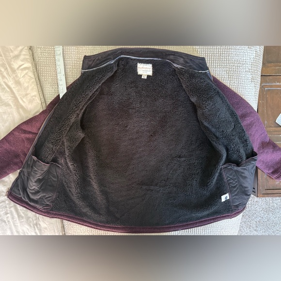 Weatherproof Vintage Full-Zip Jacket Sherpa-Lined Maroon XL – Warm Casual - Picture 8 of 12